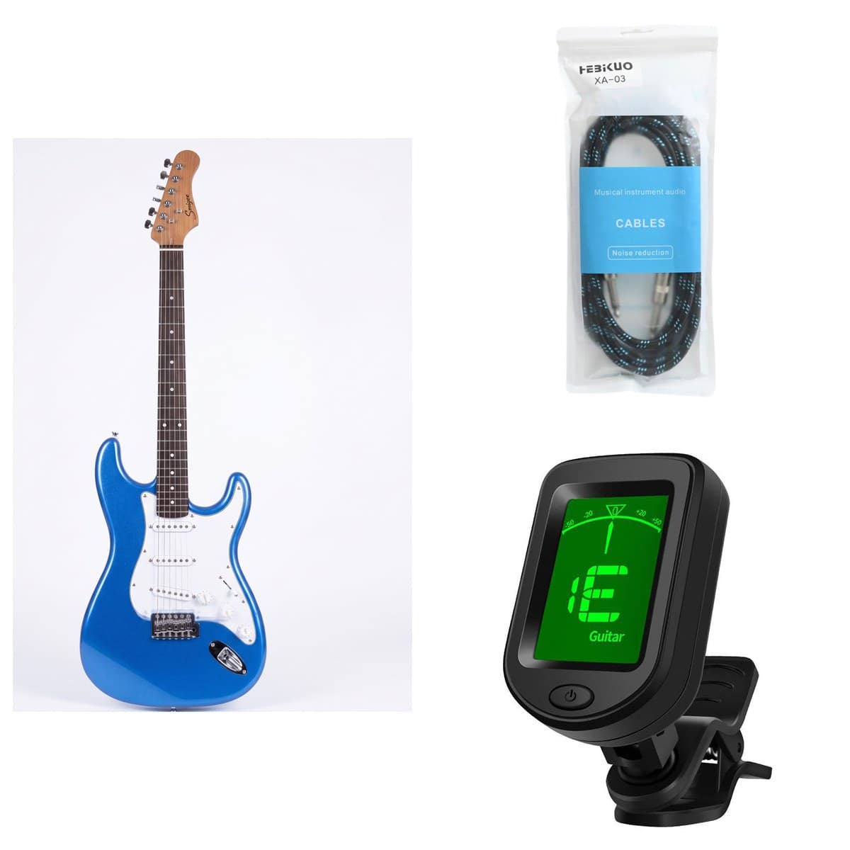 Kit Principiante Guitarra Eléctrica Smiger Stratocaster Azul